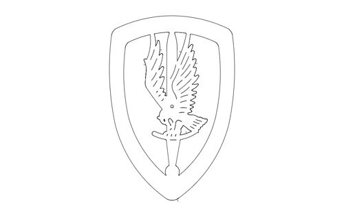 طرح تیپ اول هوانوردی لوگو - 1st aviation brigade logo - برای دستگاه CNC چوب و لیزر (سی ان سی)