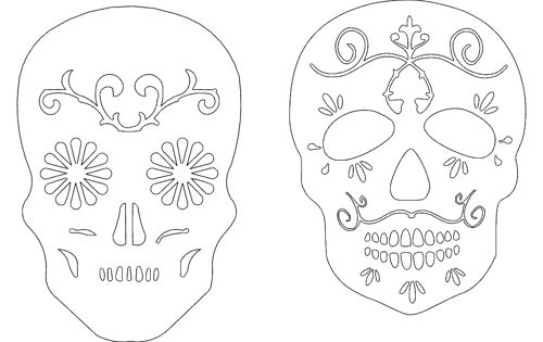 طرح شکر اسکلت - 2 sugar skulls - برای دستگاه CNC چوب و لیزر (سی ان سی)