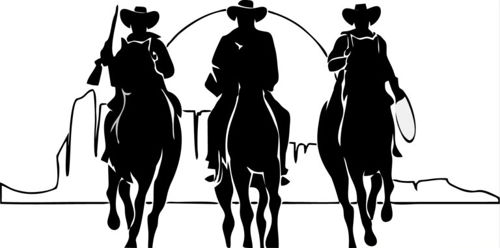 طرح گاوچران برای برش لیزری - 3 cowboys for laser cut ve - برای دستگاه CNC چوب و لیزر (سی ان سی)