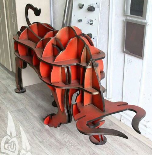 طرح قفسه گاو نر سه بعدی 4mm - 3d bull shelf 4mm - برای دستگاه CNC چوب و لیزر (سی ان سی)