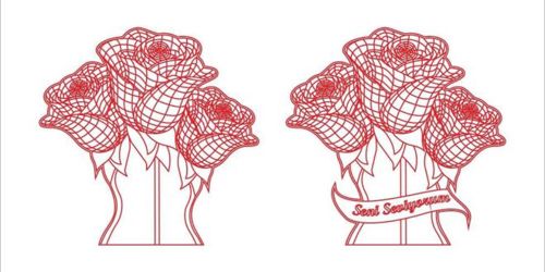 طرح گل توهم سه بعدی برای برش لیزر - 3d illusion flower for laser cut ve - برای دستگاه CNC چوب و لیزر (سی ان سی)