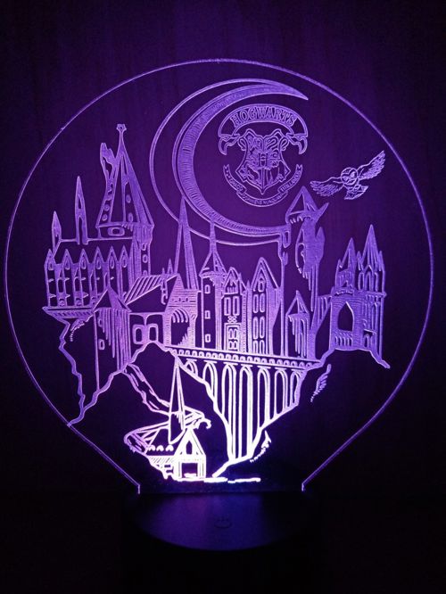 طرح چراغ سه بعدی قلعه هاگوارتز برای برش لیزری هزینه - 3d lamp hogwart castle for laser cutting ve - برای دستگاه CNC چوب و لیزر (سی ان سی)