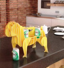 طرح مدل سه بعدی بولداگ در حال حمل آب شیرین برای برش لیزری cnc - 3d model bulldog carrying freshwater for laser cut cnc - برای دستگاه CNC چوب و لیزر (سی ان سی)