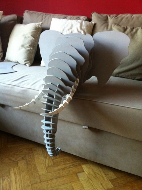 طرح پازل سه بعدی طراحی شگفت انگیز سر فیل - 3d puzzle amazing design elephant head - برای دستگاه CNC چوب و لیزر (سی ان سی)