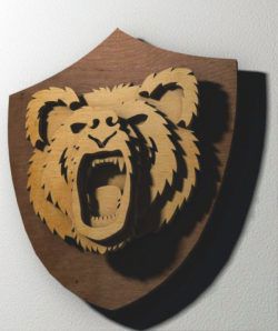 طرح پازل سه بعدی سر خرس خشن برای برش لیزر cnc - 3d puzzle angry bear head for laser cut cnc - برای دستگاه CNC چوب و لیزر (سی ان سی)