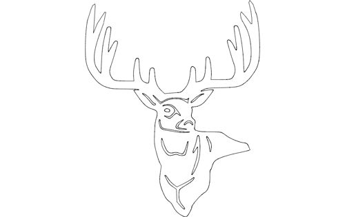 طرح سه نقطه باک گوزن - 3 point buck moose - برای دستگاه CNC چوب و لیزر (سی ان سی)