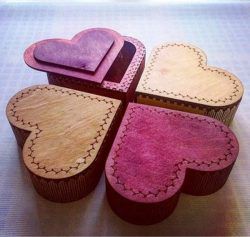 طرح جعبه قلب چوبی برای برش لیزر cnc نیاز به پرداخت - 4 wooden heart box for laser cut cnc - برای دستگاه CNC چوب و لیزر (سی ان سی)