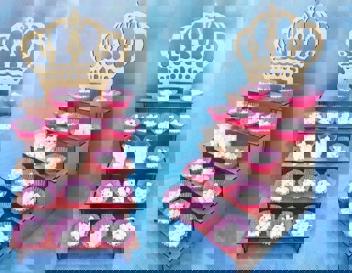 طرح قفسه نمایشگر طبقه با تاج سه بعدی پازل - 5 tier display shelf with crown 3d puzzle ve - برای دستگاه CNC چوب و لیزر (سی ان سی)