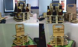 طرح سبد نوشیدنی بطری برای برش لیزر cnc - 6 bottle beer basket for laser cut cnc ve - برای دستگاه CNC چوب و لیزر (سی ان سی)