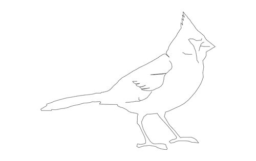 طرح کاردینال پرنده - 8x10 cardinal bird - برای دستگاه CNC چوب و لیزر (سی ان سی)