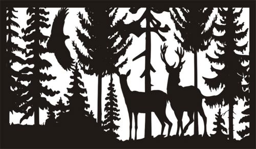 طرح ایگل دوز باک گوزن پلاسما هنر رنگ - 28 x 48 eagle doe buck deer plasma art - برای دستگاه CNC چوب و لیزر (سی ان سی)