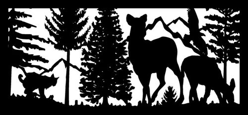 طرح بابکت دو دوزی ایگل کوهستان پلاسما هنر عکس - 28 x 60 bobcat two doe eagle mountains plasma art - برای دستگاه CNC چوب و لیزر (سی ان سی)