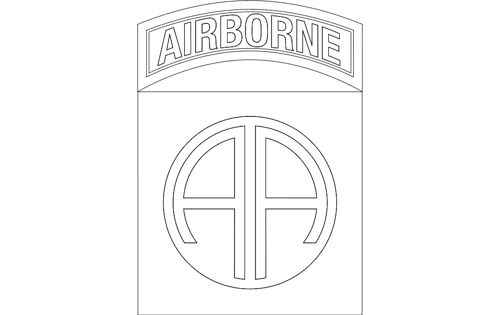 طرح لوگوی هوابرد 8 - 82nd airborne logo - برای دستگاه CNC چوب و لیزر (سی ان سی)