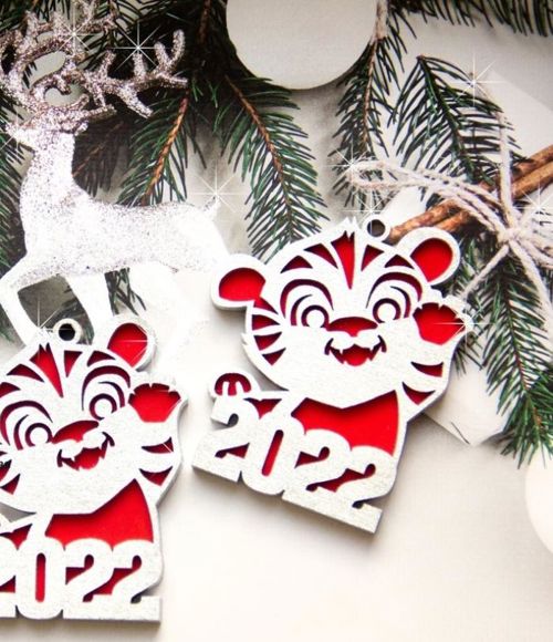طرح ببر سال نو برای برش لیزری - 2022 new year tiger for laser cut - برای دستگاه CNC چوب و لیزر (سی ان سی)