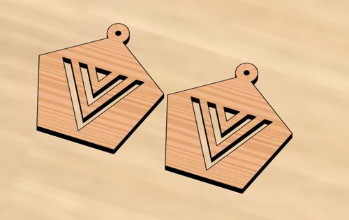 طرح گوشواره‌های انتزاعی مثلثی برش لیزری گرافیک - abstact triangle laser cut earrings graphic - برای دستگاه CNC چوب و لیزر (سی ان سی)