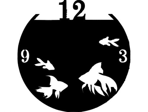 طرح ساعت آکواریو - acquario clock - برای دستگاه CNC چوب و لیزر (سی ان سی)