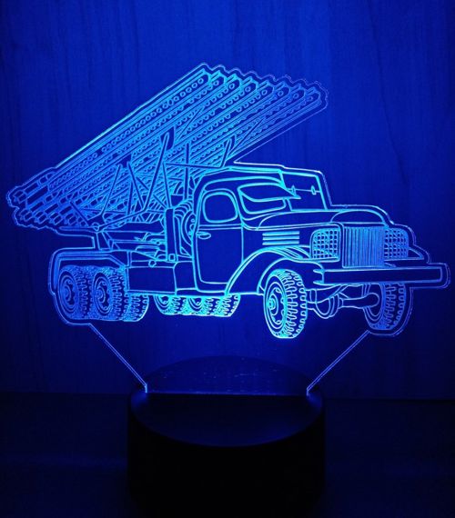 طرح لامپ ال ای آر لیک چند بشکه موشک پرتاب کننده برای برش لیزر - acrylic led lamp multi barrel rocket launcher for laser cutting ve - برای دستگاه CNC چوب و لیزر (سی ان سی)