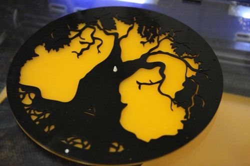 طرح ساعت دیواری طرح درخت اکریلیک برای برش لیزری - acrylic tree design wall clock for laser cut ve - برای دستگاه CNC چوب و لیزر (سی ان سی)