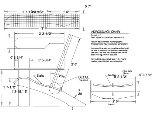 طرح صندلی آدیرونداک - adirondack chair - برای دستگاه CNC چوب و لیزر (سی ان سی)