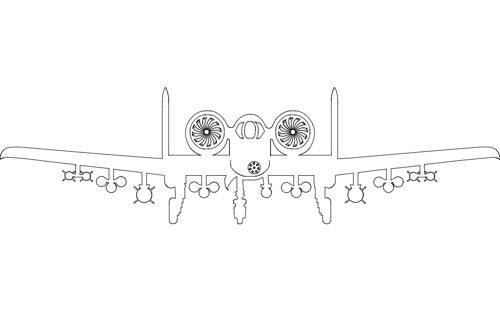 طرح هواپیما a 0 - aircraft a10 - برای دستگاه CNC چوب و لیزر (سی ان سی)