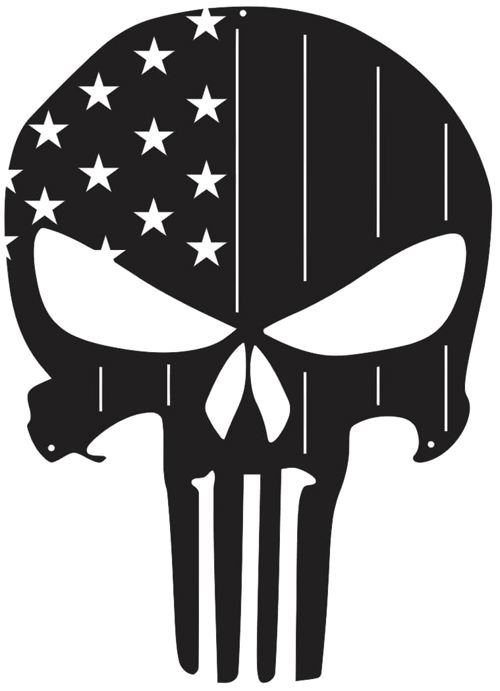 طرح جمجمه‌های مجازاتگر با پرچم آمریکا برای سیلوئت - american flag punisher skulls for silhouette - برای دستگاه CNC چوب و لیزر (سی ان سی)