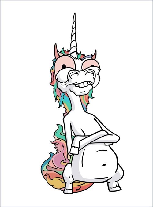 طرح ماکتی از یک اسب تک شاخ که توسط یک جاندار آسیب دیده است - a mock up of a unicorn that has been battered by life - برای دستگاه CNC چوب و لیزر (سی ان سی)