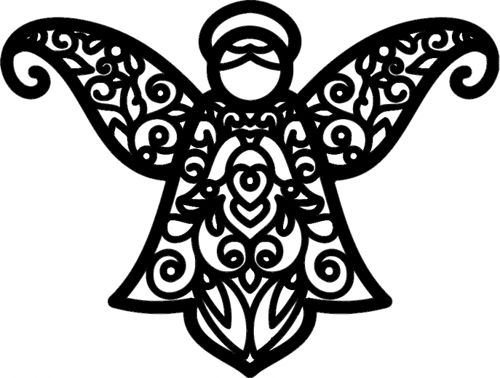 طرح فرشته الگو - angel pattern - برای دستگاه CNC چوب و لیزر (سی ان سی)