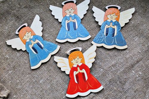 طرح فرشتگان کریسمس دکوراسیون چوبی برش لیزر - angels christmas decoration wood cutout laser cut ve - برای دستگاه CNC چوب و لیزر (سی ان سی)