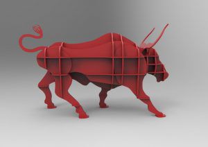 طرح پازل گاو خشمگین قفسه پازل - angry bull shelf puzzle - برای دستگاه CNC چوب و لیزر (سی ان سی)