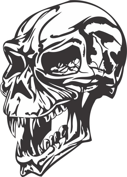 طرح عصبانی جمجمه - angry skull - برای دستگاه CNC چوب و لیزر (سی ان سی)