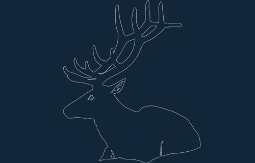 طرح حیوان گوزن نشستن - animal deer sitting - برای دستگاه CNC چوب و لیزر (سی ان سی)