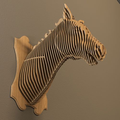 طرح حیوان اسب سر - animal horse head ve - برای دستگاه CNC چوب و لیزر (سی ان سی)