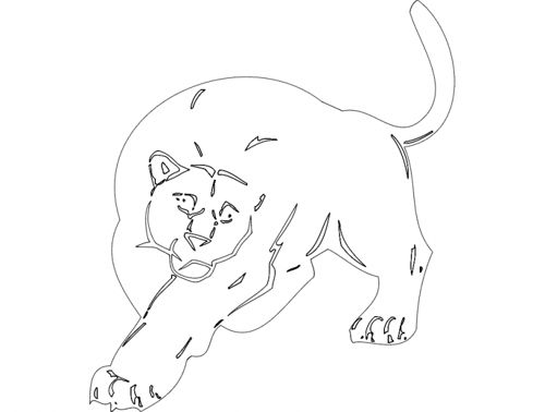 طرح حیوان نماد گربه بزرگ - animal mascot big cat - برای دستگاه CNC چوب و لیزر (سی ان سی)