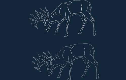 طرح حیوانات گوزن - animals deer - برای دستگاه CNC چوب و لیزر (سی ان سی)