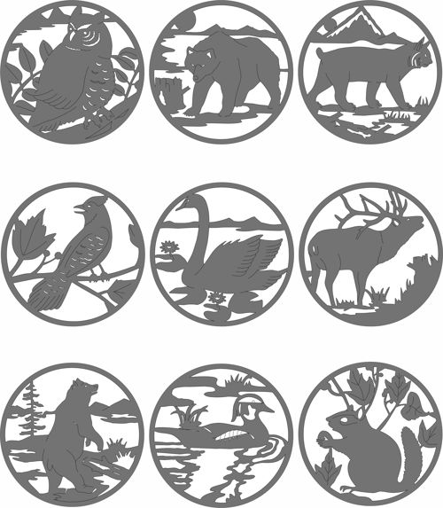 طرح پانل‌های پارتیشن حریم خصوصی به شکل حیوان برای برش لیزری شیشه - animal shaped privacy partition panels screens for laser cut ve - برای دستگاه CNC چوب و لیزر (سی ان سی)