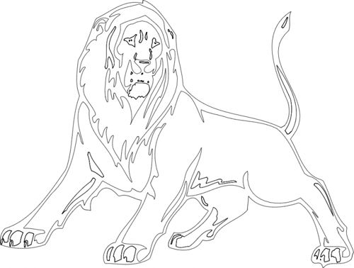 طرح حیوانات طلسم شیر - animals mascot lion - برای دستگاه CNC چوب و لیزر (سی ان سی)