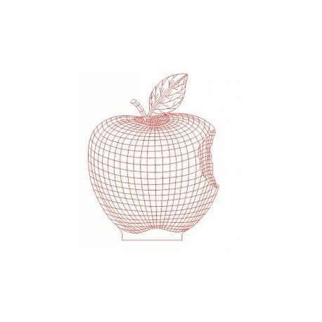 طرح اپل سه بعدی ال ای دی شب نور - apple 3d led night light ve - برای دستگاه CNC چوب و لیزر (سی ان سی)