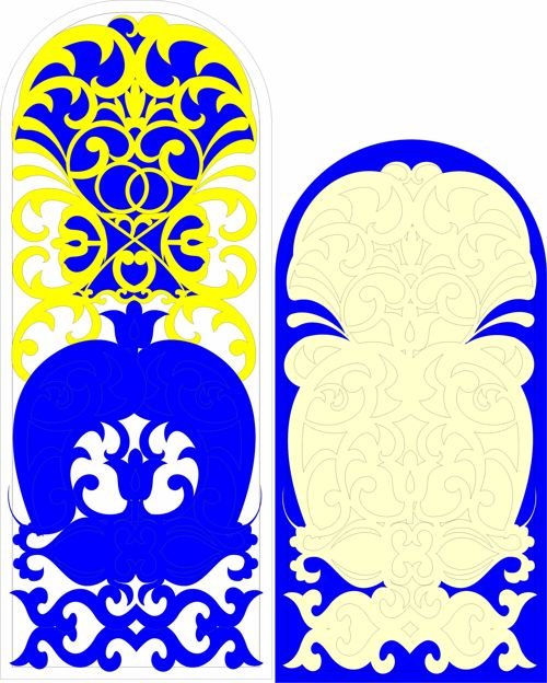 طرح الگوی پانل طاق برای برش لیزری - arch panel pattern for laser cut ve - برای دستگاه CNC چوب و لیزر (سی ان سی)