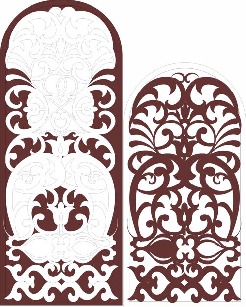 طرح پنل‌های قوسی جلی جداکننده‌های اتاق برای برش لیزری - arch panels jali room dividers for laser cut ve - برای دستگاه CNC چوب و لیزر (سی ان سی)