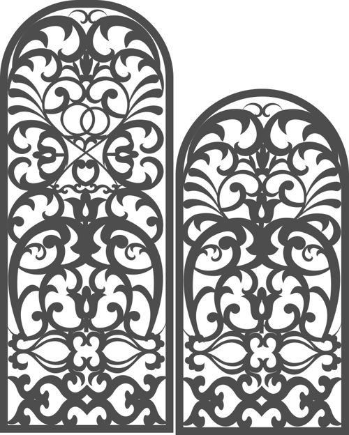 طرح الگوی الگوی صفحه طاقدار - arch screen pattern - برای دستگاه CNC چوب و لیزر (سی ان سی)