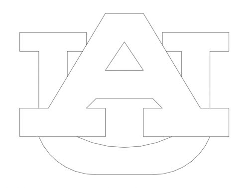 طرح لوگو آبرن - auburn logo - برای دستگاه CNC چوب و لیزر (سی ان سی)