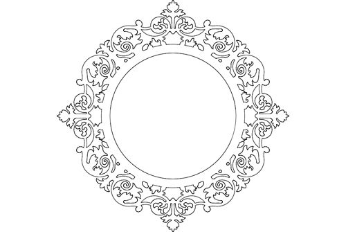 طرح آینه قاب گرد - ayna mirror frame round - برای دستگاه CNC چوب و لیزر (سی ان سی)