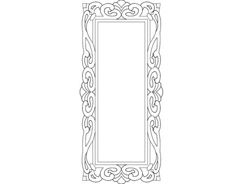 طرح وکتور آماده برش قاب و فریم آینه کروم برای دستگاه CNC چوب و لیزر ( سی ان سی )