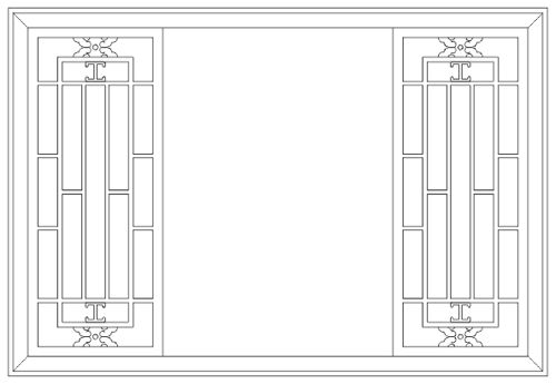 طرح قاب درب پارتیشن باغ برای برش لیزر cnc - back door frame partition garden for laser cut cnc - برای دستگاه CNC چوب و لیزر (سی ان سی)
