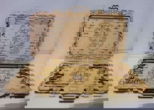 طرح تخته نرد برای برش لیزری - backgammon for laser cutting ve - برای دستگاه CNC چوب و لیزر (سی ان سی)