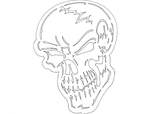 طرح جمجمه خفن فریزر - badass skull fraser - برای دستگاه CNC چوب و لیزر (سی ان سی)