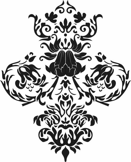 طرح الگوی گل باروک برای برش لیزری - baroque floral pattern for laser cut ve - برای دستگاه CNC چوب و لیزر (سی ان سی)