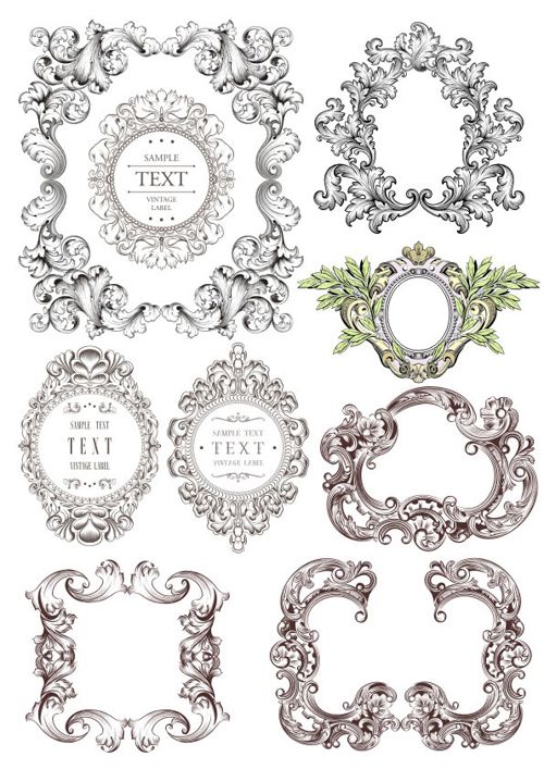 طرح قاب‌های باروک مجموعه - baroque frames set ve - برای دستگاه CNC چوب و لیزر (سی ان سی)