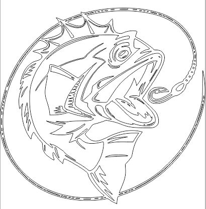 طرح bass-fish-outline