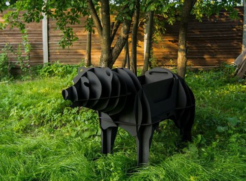 طرح باربیکیو گریل خرس پلاسما - bbq grill bear plasma cut - برای دستگاه CNC چوب و لیزر (سی ان سی)